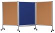 Mobilny tryptyk parawanowy-tekstylny (niebieski-unijny) 120x160 cm (3 ścianki)