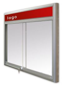 Gablota Casablanka magnetyczna-drzwi przesuwane z logo 95x120